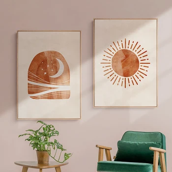 Sonce in luna Platno Slikarstvo Morandi Nordijska Plakatov in Fotografij Stenskih slikah, za Dnevni Sobi Doma Dekor Cuadros