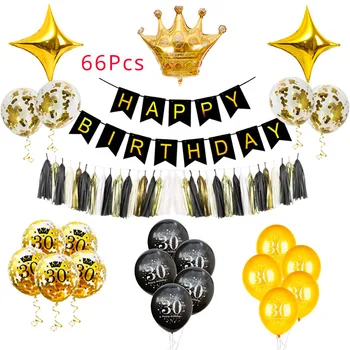 18 21 30 40 50 60 70 Happy Birthday Party Okraski Za Odrasle Rose Gold Star Konfeti Številko Folija Balon Obletnica Stranka Dekor