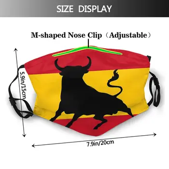 Špansko Zastavo Z Bull Španija Stroj Trendy Usta Masko Windproof Hladno Dokaz s Filtri Držalo zaščitni Pokrov Žarilna