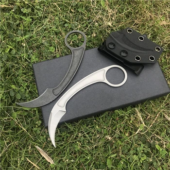 Dropshipping Stone Washed Fiksno Rezilo Karambit Nož Jekla 440C nevihte Survival Nož Mini Prenosni Kamp Noži Z K Scabbard