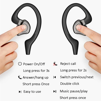 Slušalke bluetooth Brezžične Športi, Hi-fi Slušalke CVC Noise Cancel TWS 5.0 Teče Stereo TWS Gaming Slušalke Z Dvojno Mic