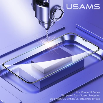 USAMS Polno Kritje Kaljeno Steklo Za Iphone mini 12 12 Max pro Ultra Tanek Zaslon Patron Film Razbila Dokazilo Zaščitno Steklo