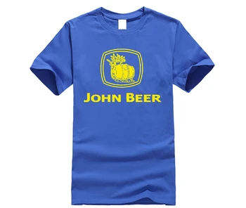 Smešno Tee Shirt John Pivo Traktor Kopač Zelena zabavne Majice Človek Kratek Rokav t-srajce za moške Kul Design