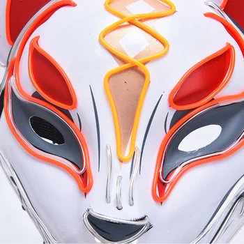 Anime Expro Dekor Japonski Fox Masko, Neon, Led Luči, Cosplay Masko Halloween Party Rave Led Masko Ples Kostum Rekviziti Za Odrasle