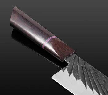 XITUO Visoko Ogljikovega Jekla Kuhar Nož Kiritsuke Jekla 440C Ročno Kovane Anti-stick Cleaver Kuhinjski Nož Kuhanje Nož Ebony Ročaj