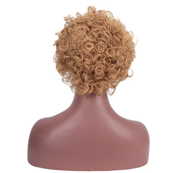 DIFEI 12 inch kratek kodraste lase sintetičnih lasulj, Brazilske ženske blond rjava črna lasulje
