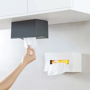 Multi-funkcijo Namizje Pladenj Wall-mounted Kopalnica papirnato Brisačo Škatla za Shranjevanje Plastičnih Napkin Posodo Držalo za Brisačo organizator