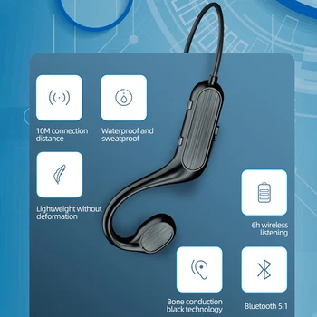 !ACCEZZ Najnovejši Kostne Prevodnosti Slušalke Bluetooth 5.0 Brezžične Slušalke Sweatproof Nepremočljiva Šport na Prostem Slušalke Z Mikrofonom