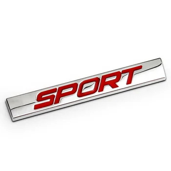 Rdeča Šport Besedo Dolgo Bar Chrome Cinkove Zlitine Avto Styling Emblem Značko Uspela 3D Nalepke za VW Volkswagen Nova Jetta Bora Lavida