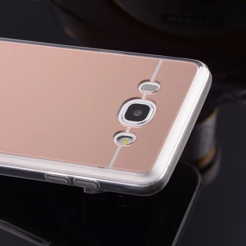 Telefon Primeru Za Samsung Galaxy J5 2016 Ogledalo Primeru Mehko TPU Hrbtni Pokrovček Primeru Za Galaxy J510 J510F SM-J510F Mobilni Telefon Lupini Coque