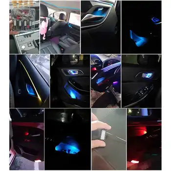 4PCS LED Avto Notranjo Posodo Svetlobe Notranja Vrata Ročaj Armrest Luči, Dekorativne Svetilke Handrail Luči Avtomobila Svetlobe