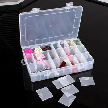 24 Omrežja Noge Tablete Organizator Nail Art Nasvet Primeru Nastavljiv Prozorni Plastični Shranjevanje Za Majhne Komponente Nakit Škatla Za Orodje