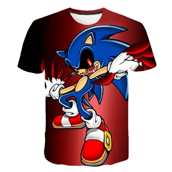 2021 ETST WENDY Otrok rdeče Fant Sonic Hedgehog Risanka Majica 3d Natisnjeni t-shirt Priložnostne Vrhovi Srčkan Otroci Oblačila 4-14T