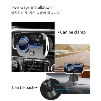 EANOP FM Modulator Oddajnik Bluetooth 5.0 FM Radio z Dvojno USB 3.1 QC3.0 Avto Polnilnik, Komplet za Prostoročno uporabo v vozilu Brezžične FM Transmiter