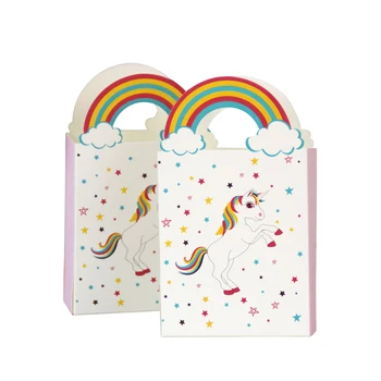 50pcs Rainbow Unicorn Papir bonboniera Poročno Dekoracijo Občutljivo Bonbone, Škatle Darilna Zdravljenje Škatle svate Korist