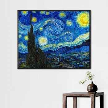 Vincent van Gogh Zvezdnato Nebo Abstraktnih Klasični Slog Platno Umetnosti Barvanje, Tiskanje Plakatov, Stenske Slike Za Dnevni Sobi, Doma Dekor