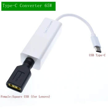 65W Dc USB Tip C Power Adapter Pretvornik Prenosni računalnik, Napajalni Priključek Priključek za Kvadratni Plug Ženski USB C Polnilec za Macbook Lenovo Hp