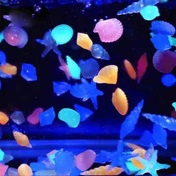 50pcs Pisane Sijoča Zvezda Conch Lupini Oblikovan Žareče Kamenje, ki se Sveti V temi Vrt Aquarium Fish Tank Bazen Krajine