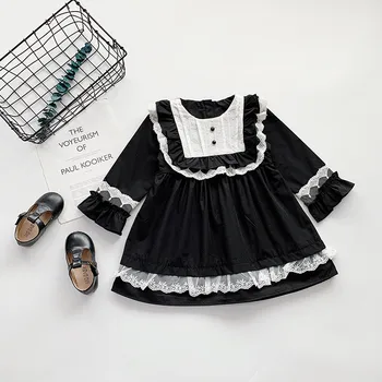Dekleta Modni Nove Jesensko Obleko Lolita Style Dolg rokav Princesa obleko Otrok rojstni dan obleko oblačila