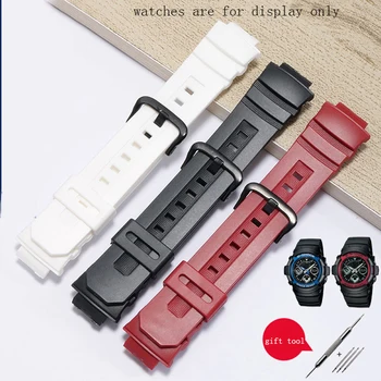Poseben vmesnik Gume watchband črna, rdeča, bela trak s pin sponke za G Šok AW-591/590/G-7700/7710-M100/101 Dati orodje