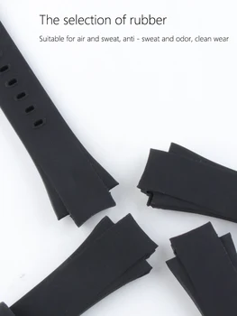 26*16 mm Nepremočljiva Potapljanje Silikonske Gume Watchband Trak za IWC Watch Samodejno Človek Ocean IW354807 IW353804 Črna z Orodja