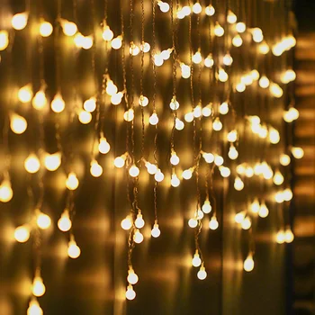 4.6 M LED Žogo Garland Luči Pravljice Niz Ledenica Zavese Božični Luči na prostem Neprepustna za Poroko Doma počitnice Dekoracijo