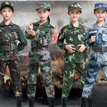 Vojska na Prostem, Vojaško Uniformo Posebne Sile Otroški Kostumi Vojak Baby Dekle Vojske Fant Taktično Acket Fazi Oblačila halloween
