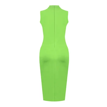 Brezplačna Dostava Vroče Prodaje Seksi Turtleneck Zelena Povoj Obleko 2019 Modni Oblikovalec Stranka Obleko Vestido