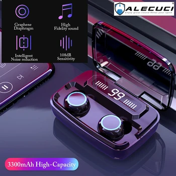 ALECUCI M11 Bluetooth 5.0 Slušalke Brezžične Slušalke Čepkov s Polnjenjem Primeru Nepremočljiva Globok Bas Mikrofon za Šport