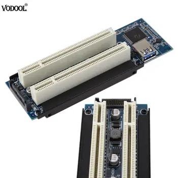PCI-E Express X1 Dvojni Riser PCI Podaljša vmesniško Kartico z 1M USB3.0 Kabel za WIN2000/XP/Vista/Win7/Win8/LINUX