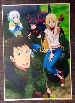 8 kos/set Anime Vrata Jieitai Kanochi nite Kaku Tatakaeri plakat stenske slike sobo, nalepke igrače za darilo
