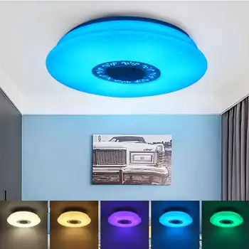 120W Sodobni LED Smart Stropne Luči APP Inteligentni Nadzor Stropne Svetilke RGB Zatemnitev bluetooth Glasbe Svetlobe Z Daljinskim upravljalnikom
