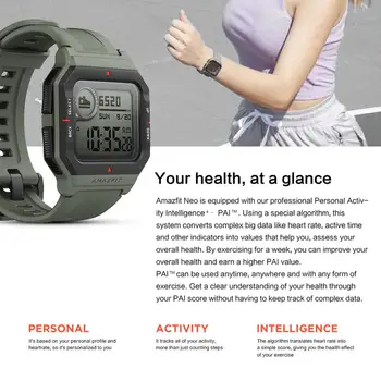 Svetovni Amazfit Neo Moda Smartwatch Retro Design 28 Dni Baterije 5ATM Srčni utrip Spanja Sledenje Moda Pametno Gledati