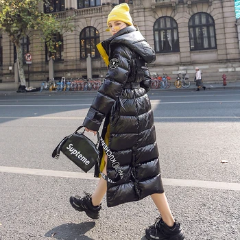 Visoko kakovostne zimske dolgo ženske plašč čipke-up navzdol bombažno jakno moda toplo ženski ulične hooded suknjič Debelo s pasom MY286