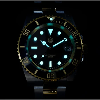 San Martin Ocean Master Luksuzni Pazi za moške Safirno Steklo Keramični Samodejno Stainlees Jekla relogio masculino часы relojes Nova