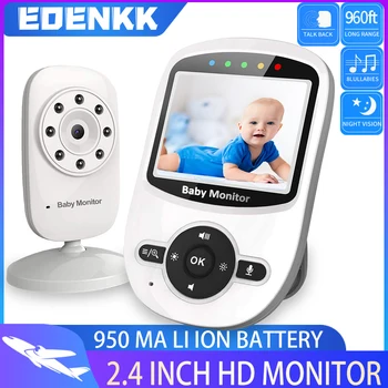 Video Baby Monitor s Kamero in Zvok - Auto Night Vision,dvosmerni Pogovor, Temperatura Zaslonom, ECO Način, Lullabies, 960ft Obseg