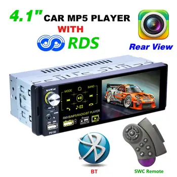 4.1 Palčni 1Din Bluetooth Zaslon na Dotik RDS Avto Večpredstavnostna MP5 Auto Stereo Radio Predvajalnik Podporo Micophone in Pogled od Zadaj Kamero