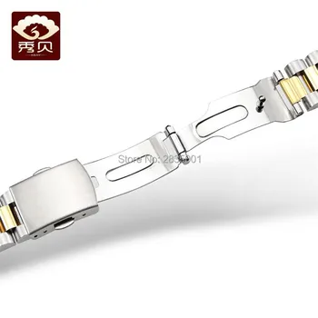 Na Prodajo iz Nerjavečega Jekla Watchband Votlih Ukrivljen Koncu Silver/Gold Center Povezavo Zapestnica 18 mm 20 mm Trdna Band Za Enicar Orient