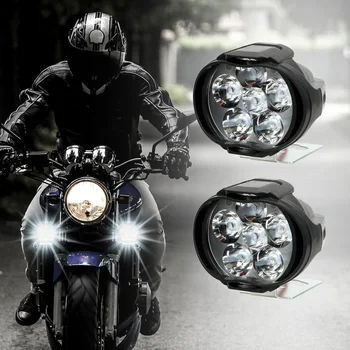 2x Motorna kolesa Smerniki 6500k Bela 6 LED, ki Delajo Spot Lahkih Motornih Koles, Skuterjev Reflektorji Spremenjen Pomožne Meglo Lučka