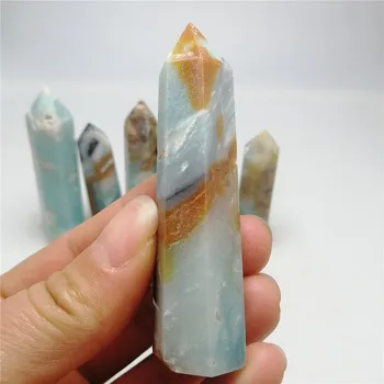 1pcs Debelo naravno modrem nebu stolp quartz karibi kristali kalcita točke za dekoracijo za prodajo