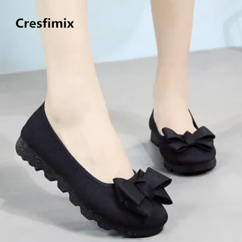 Cresfimix ženske, modno pomlad & poletje zdrsne na ravno čevlji lady udobno black loafers lady kul jate poletni čevlji a303