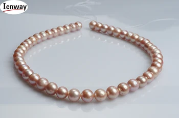 Naravni krog Sladkovodnih Pearl bela roza sivke sivo črno 9-10 mm 15inch DIY ogrlico, zapestnico, uhane ping na Debelo