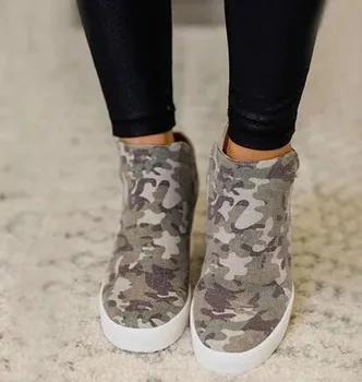 Čevlji Ženske 2020 Pomlad Jesen Žensk iz čevlji Prikrivanje Platno Platformo Povečujejo Priložnostne čevlji Dame Mujer