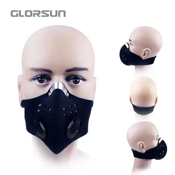 Anti masko za prah neoprenske smog, megla motocikla, vožnja obraz, usta črna meri pm2.5 usposabljanje športnih masko filtro par mascarilla