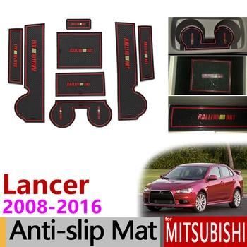 Anti-Slip Vrata Reže Mat Gume Pokal Železnica za Mitsubishi Lancer 2008 - 2016 Ralliart EVO X Galant Fortis EX Pribor Nalepka