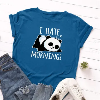 Plus Velikost S-5XL Lep Panda Print Majica s kratkimi rokavi Ženske Majica s kratkimi rokavi Bombaž Ženske Majice O Vratu Kratek Rokav Tees Poletje TShirts Ženski