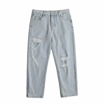 BXyichen originalni DODATKI super vroče moške hlače, poleti tanek jeans, korejska različica trend, divje, svoboden, naravnost hlače