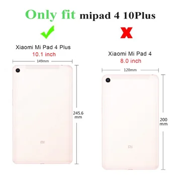 Silikonski Mehko Stojalo Nazaj Primeru Za Xiaomi Mi Pad 4 Plus 10 2018 Kritje za Mi Pad 4 Plus 10 10.1 primeru +Darilo Film