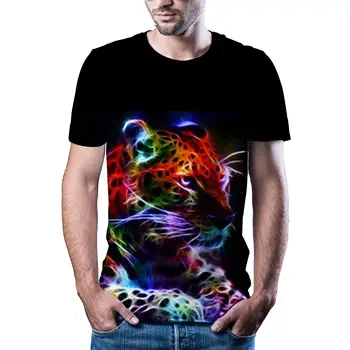Moška T-shirt 3D tiskanih živali tiger T-shirt kratek rokav smešno oblikovanje priložnostne top majica s kratkimi rokavi moški Halloween T-shirt Azijskih sz 6XL