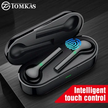 TOMKAS Mini TWS Bluetooth Brezžične Slušalke Slušalke Freebud Nepremočljiva Šport Slušalke Z Dvojno Mic Za Mobilni Telefon Flypods
